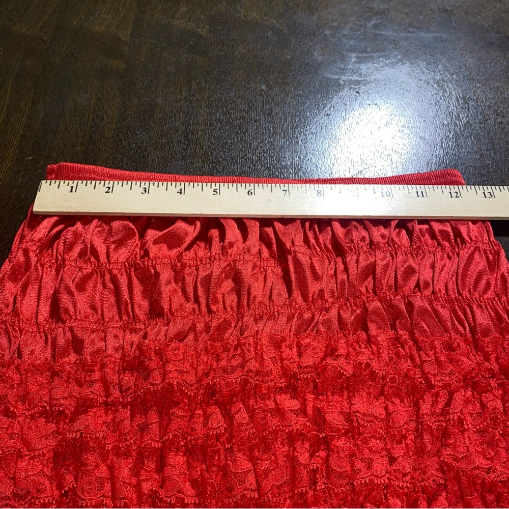 Vtg Malco Modes Red Ruffled Lace Cotton Pettipants Bloomers Panties Medium - Picture 6 of 8